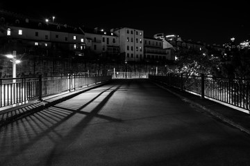 Rodaway over bridge night scene