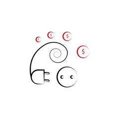 Connecting plug 2 colored line icon. Simple colored element illustration. Connecting plug outline symbol design from finance set