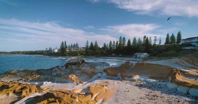 Yamba, N.S.W / Australia - September 22 2018 -  Main Beach and Clarence River Mouth