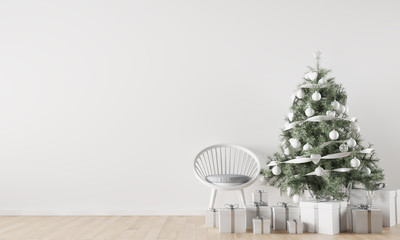 Christmas Winter Decoration Interior Background, 3d Rendering