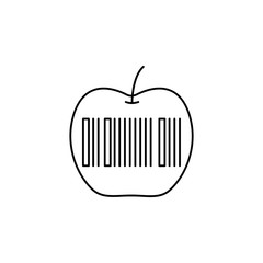 apple, barcode icon. Element of GMA icon for mobile concept and web apps. Thin line apple, barcode icon can be used for web and mobile