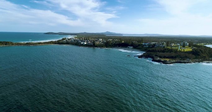 Yamba, N.S.W / Australia - September 22 2018 -  Main Beach and Clarence River Mouth