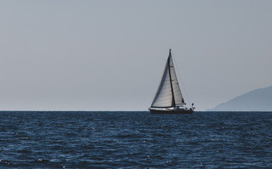 Fototapeta premium Sailing Yacht in the Sea