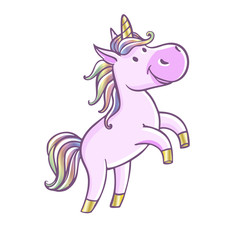 Cute little pink magical unicorn
