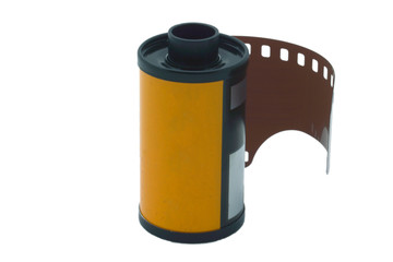 35 mm reel on white background