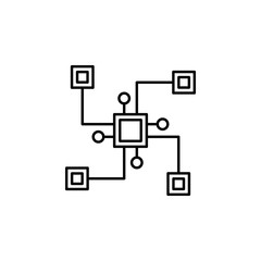 distributed, block chain icon. Element of block chain icon for mobile concept and web apps. Thin line distributed, block chain icon can be used for web and mobile