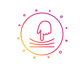 Elastic line icon. Resilience material sign. Gradient pattern line button. Elastic icon design. Geometric shapes. Vector
