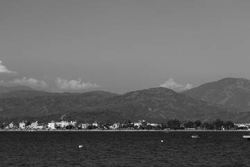 Turkish Coastline - Sea, Beach, City, Mountains, and Sky