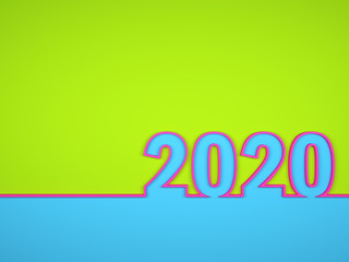 New Year 2020 Creative Design Concept - 3D Rendered Image