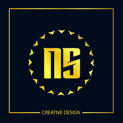 Initial Letter NS Logo Template Design