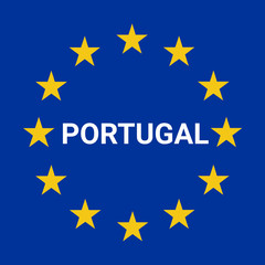 Portugal border road sign illustration