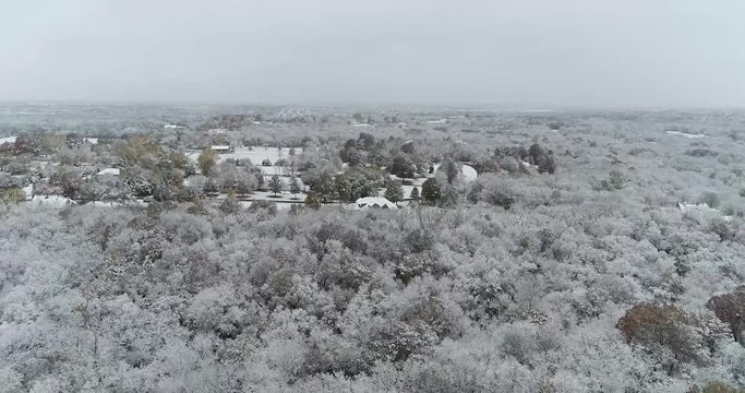Lite winter snow in the rural mid-west