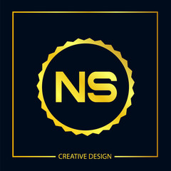 Initial Letter NS Logo Template Design