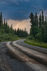 Fototapeta na wymiar Alaska backcountry road