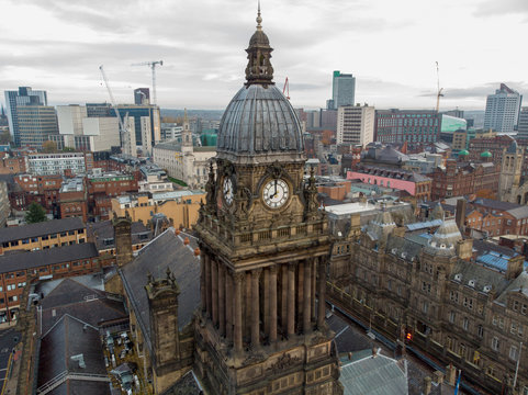 Leeds city centre aerial photo