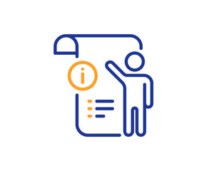 Manual doc  line icon. Technical instruction sign. Colorful outline concept. Blue and orange thin line color icon. Manual doc Vector