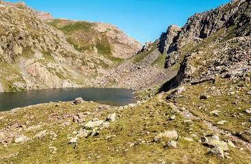 Lake of Cerler in the mountains of the Pyrenees