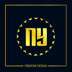Initial Letter NY Logo Template Design