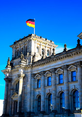 The iconic Reichstag building in central Berlin, Germany