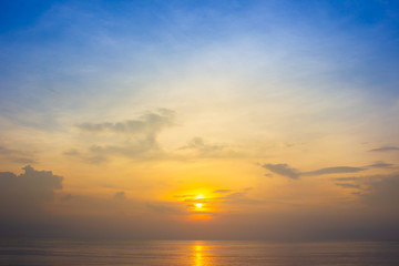 Naklejka na ściany i meble Beautiful landscape of sea and sky during the sunrise.
