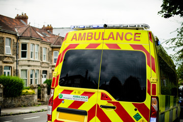British ambulance responding to an emergency situation
