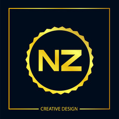 Initial Letter NZ Logo Template Design