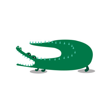 Cute wiid crocodile cartoon illustration