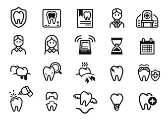 Fototapeta premium Symptoms and dental Treatment at clinic. Oral care concept icon.