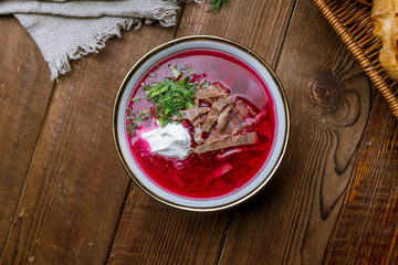 Borscht with sour cream