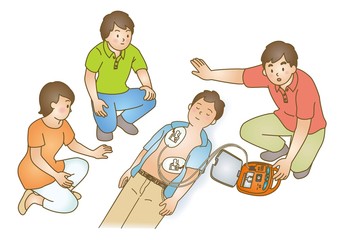 応急手当イラスト93：AED