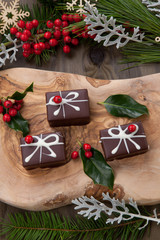 Christmas Chocolate Candy and Red Berries