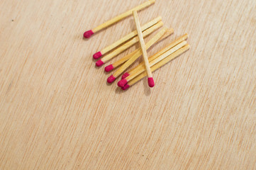 Matchstick on the table