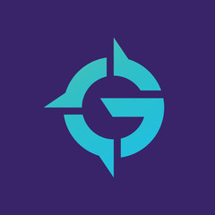 Letter G kompas logo