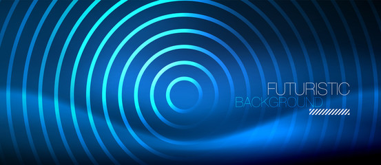 Neon glowing circles background