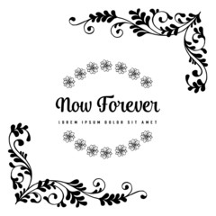 Hand draw vector floral for now forever card