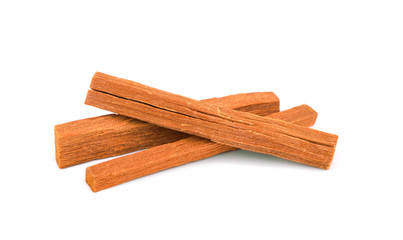 Sandalwood Sticks Isolated on White.