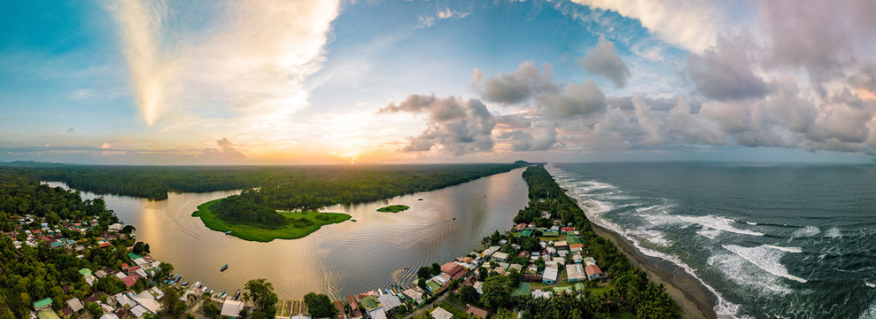 Sunset Over Tortuguero Village