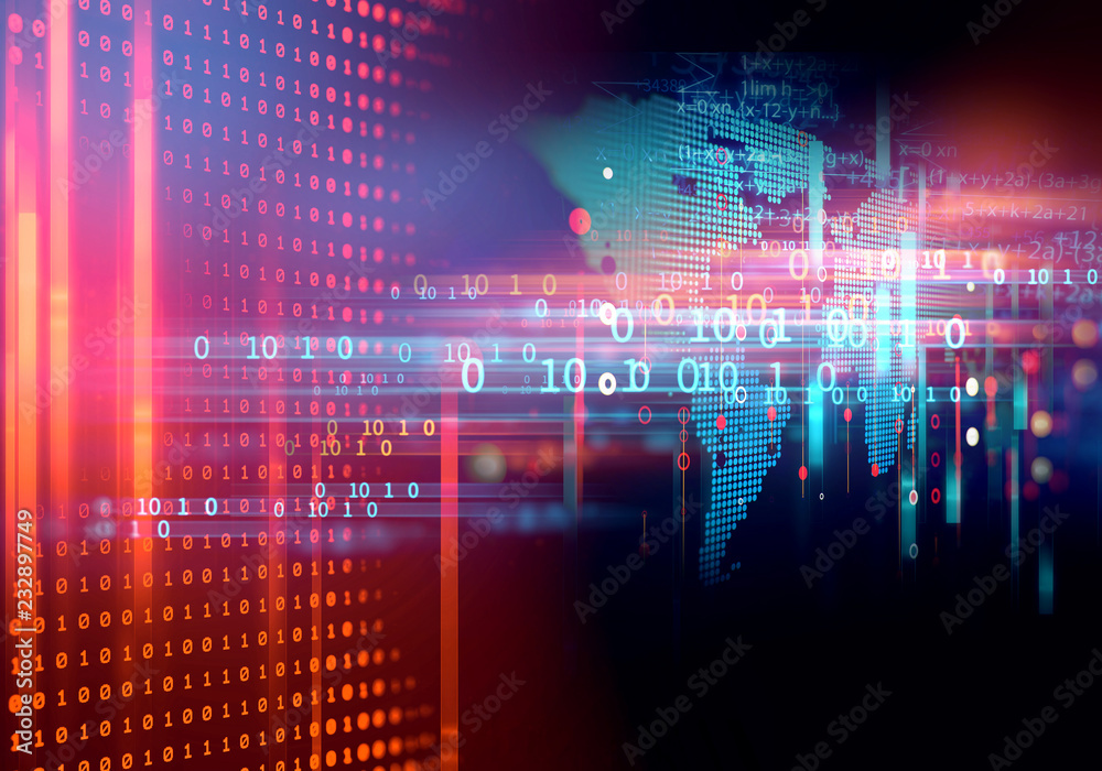 Poster digital code number abstract technology background