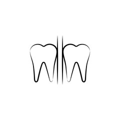 dental, tooth icon. Element of dantist for mobile concept and web apps illustration. Hand drawn icon for website design and development, app development