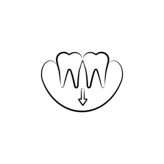 gums, dentist icon. Element of dantist for mobile concept and web apps illustration. Hand drawn icon for website design and development, app development