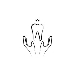 hand, tooth, safe icon. Element of dantist for mobile concept and web apps illustration. Hand drawn icon for website design and development, app development
