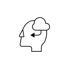 cloud, head, mind icon. Element of education icon for mobile concept and web apps. Thin line cloud, head, mind icon can be used for web and mobile