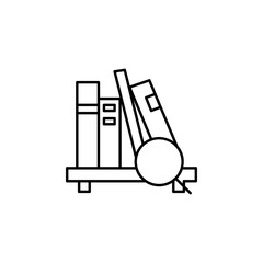 library, magnifier, search icon. Element of education icon for mobile concept and web apps. Thin line library, magnifier, search icon can be used for web and mobile
