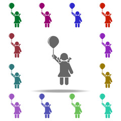 girl with a ball icon. Elements of Children in multi color style icons. Simple icon for websites, web design, mobile app, info graphics