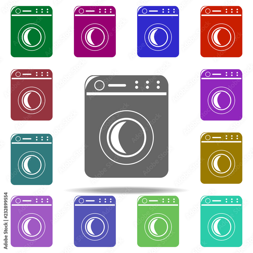 Poster washing machine icon. elements of cleaners in multi color style icons. simple icon for websites, web