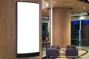 Blank billboard LCD advertisement for adjust your message in modern shopping mall, mock up...