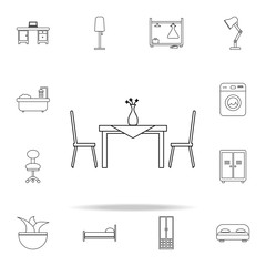 table and chairs icon. Furniture icons universal set for web and mobile