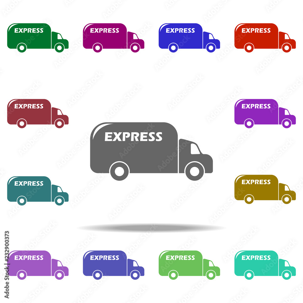Poster mail delivery machine icon. elements of logistic in multi color style icons. simple icon for website