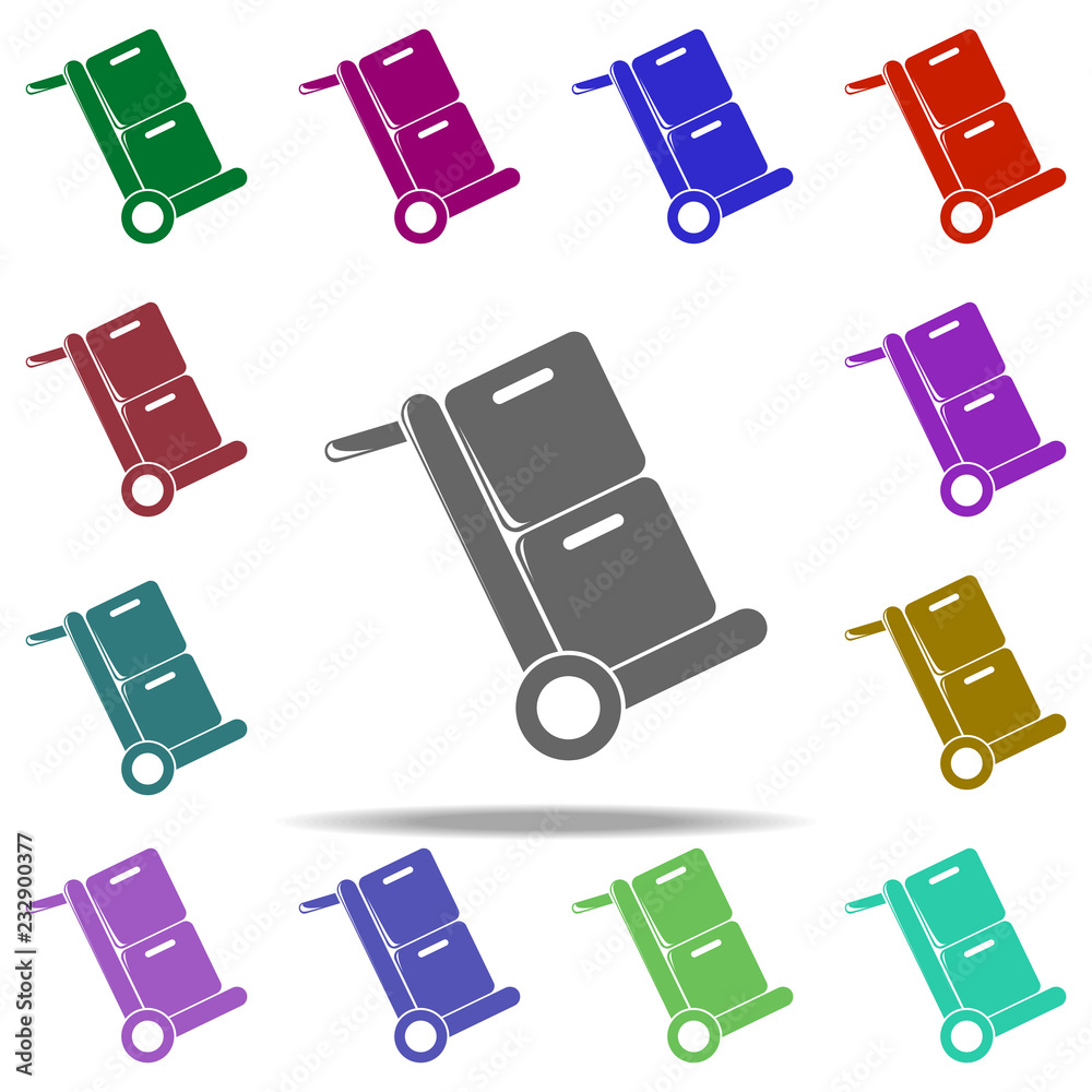 Poster cart with boxes icon. elements of logistic in multi color style icons. simple icon for websites, web