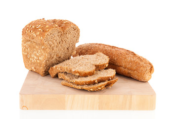 multigrain bread on board